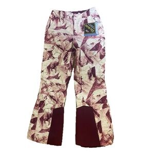 Women's Me GTX ski pants in the "White Noise Print" color
